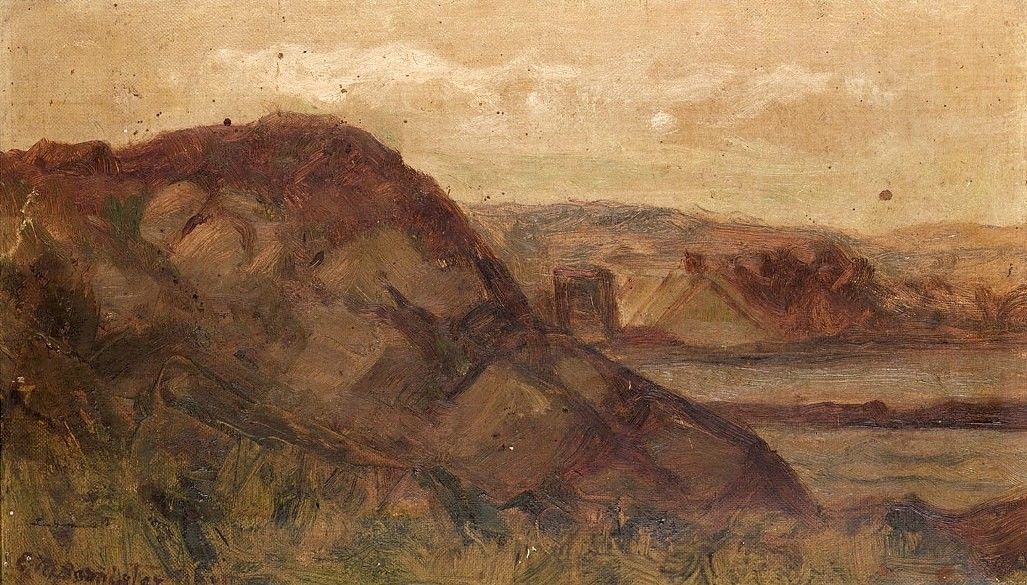 Edward Mitchell Bannister landscape with rocks Painting ...